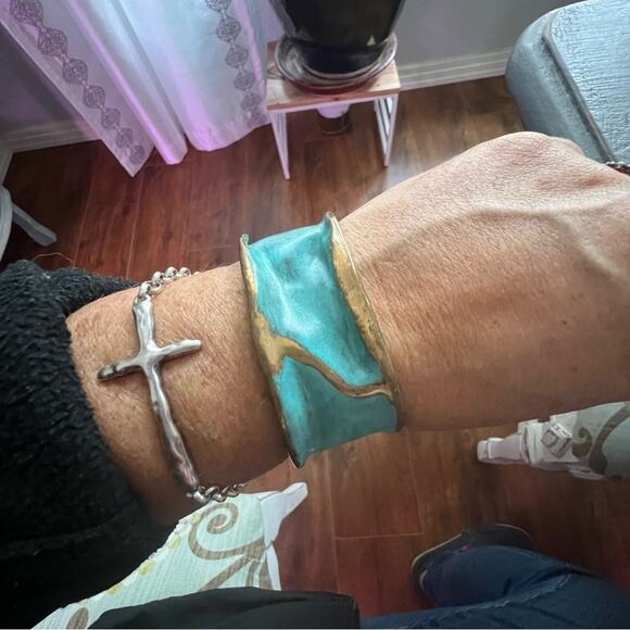 LAZARO GUTIERREZ solid Brass Cuff Bracelet - Picture 7 of 11